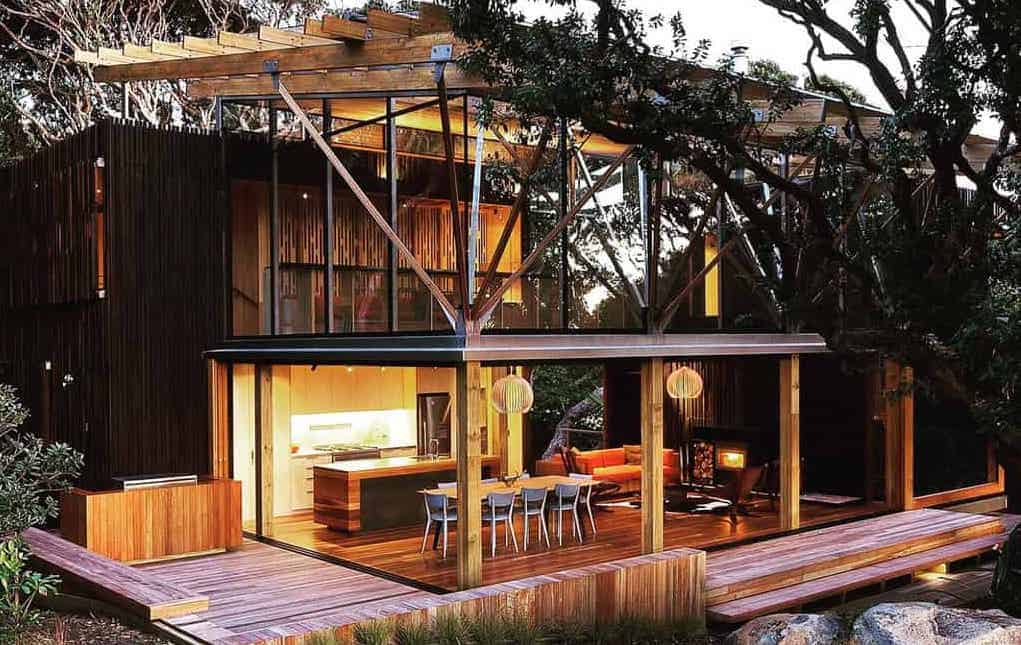 under the pohutukawa trees